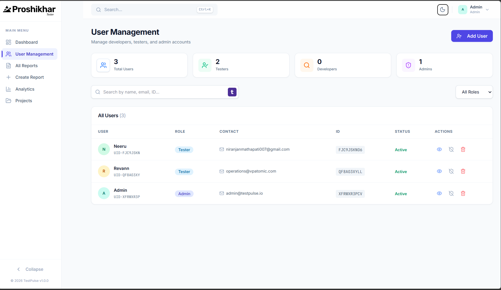 Test Management System